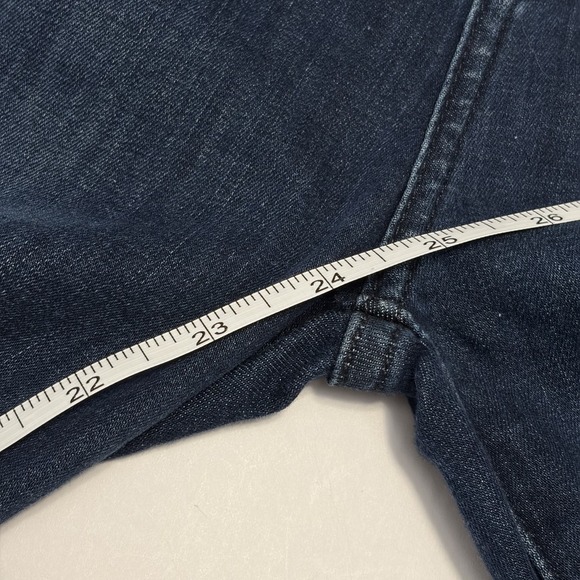 7 For All Mankind Womens B Air Bootcut Crop Dark Wash Denim Jeans 25 Distressed - Picture 9 of 11